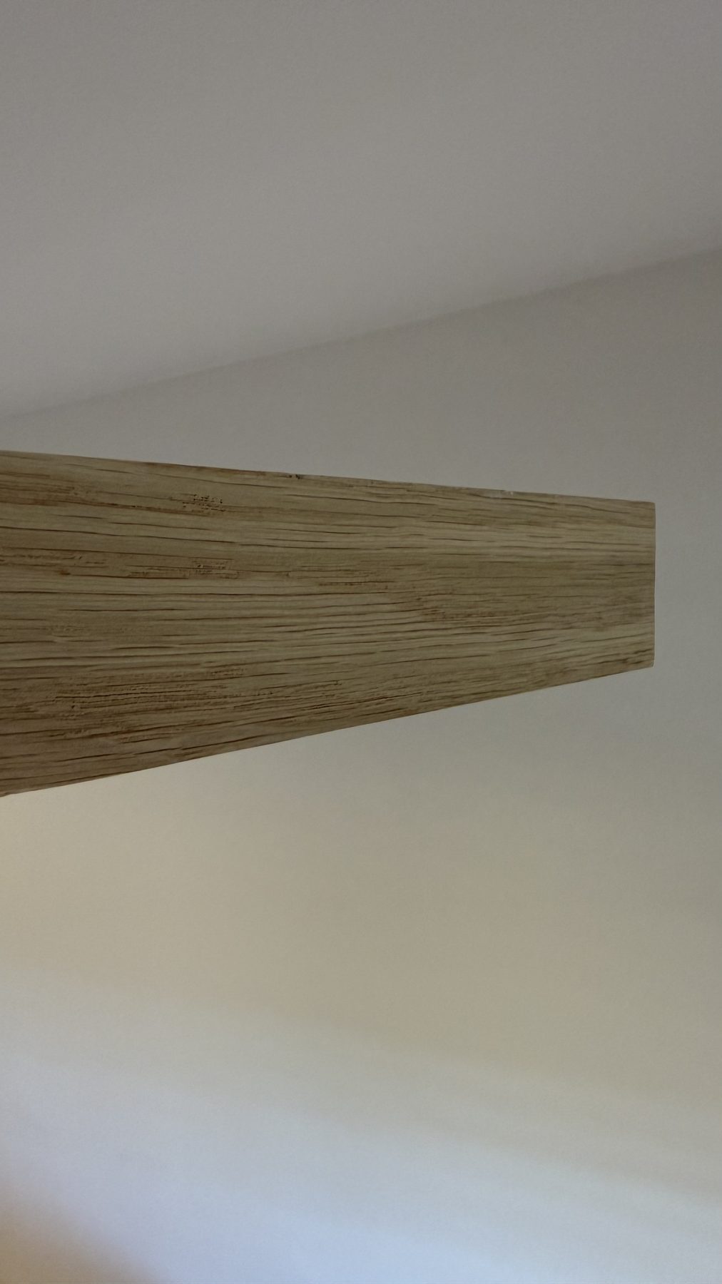 European oak wood grain detail, unfinished